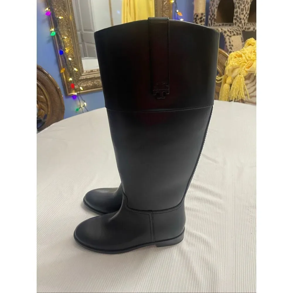 Tory Burch Women’s Black Leather Riding Boots Size 5.5 5 1/2